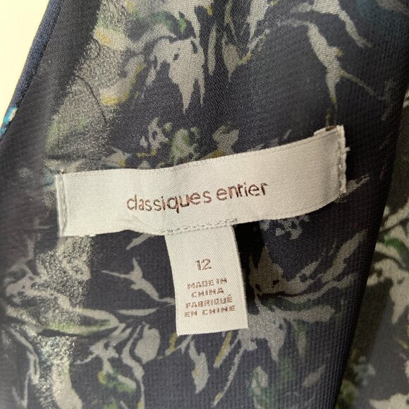 Women's Classiques Entier Silk Floral Ruched Front V Neck Dress Size 12 - Picture 4 of 12